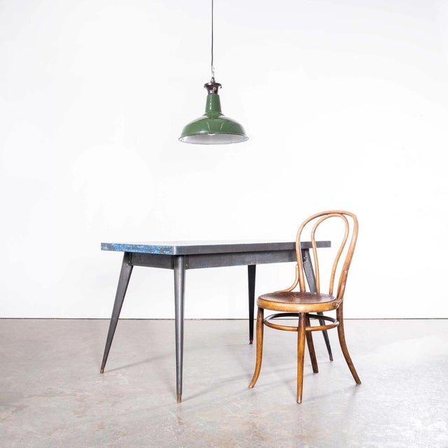 Industrial Green Enamel Pendant Lamp, 1940s For Sale - Image 12 of 13