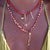 Metal Believe & Be Happy Red Crystal Beaded Gold Choker Necklace For Sale - Image 7 of 13