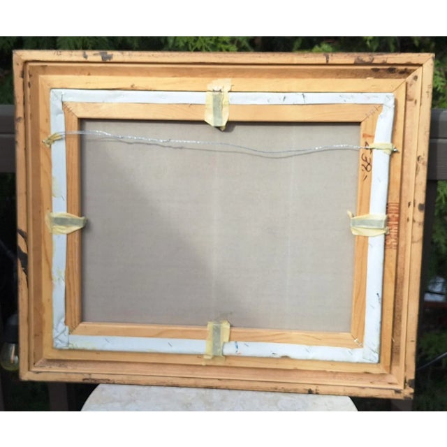 Late 20th Century mos202629.99 Folk Art Abstract Still Life Oil Painting For Sale - Image 5 of 12