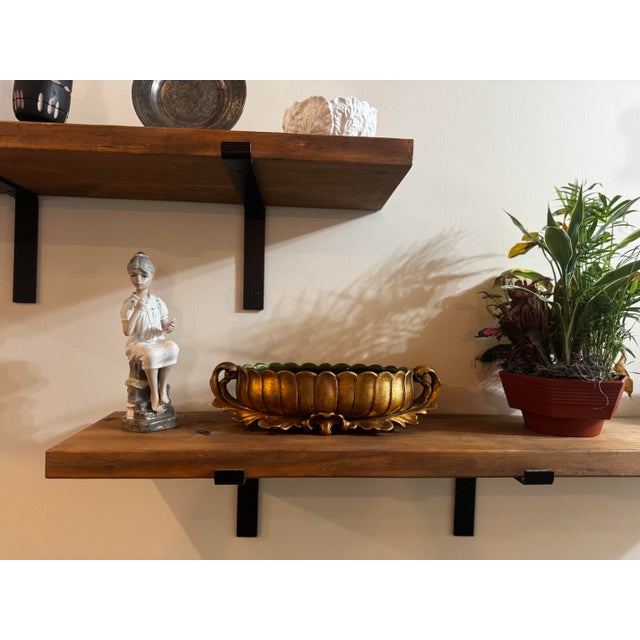 Ceramic Mid-Century Modern Freeman McFarlin Gilt Console Bowl Planter by R. Wright For Sale - Image 7 of 7