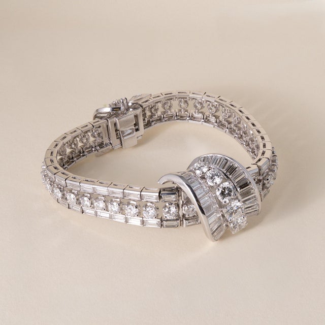 Jaeger-LeCoultre Diamond “Hidden Watch” Bracelet Circa 1950's An extraordinary example of mid-century haute joaillerie by...