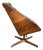 Large George Mulhauser Plycraft Mid-Century Modern Walnut "Cone" Swivel Lounge Chair For Sale