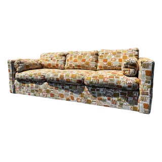 Mid Century Abstract Print Sofa For Sale