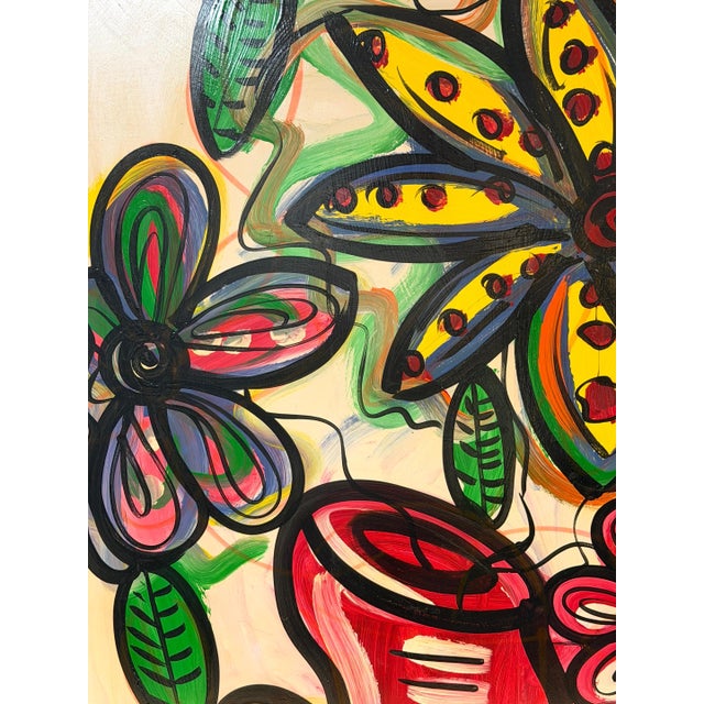 Peter Keil Monumental Expressionist Floral Still Life For Sale - Image 11 of 14