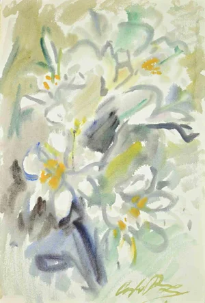 Carlo Ravagnan, Bouquet of Flowers, Watercolor, 1960s