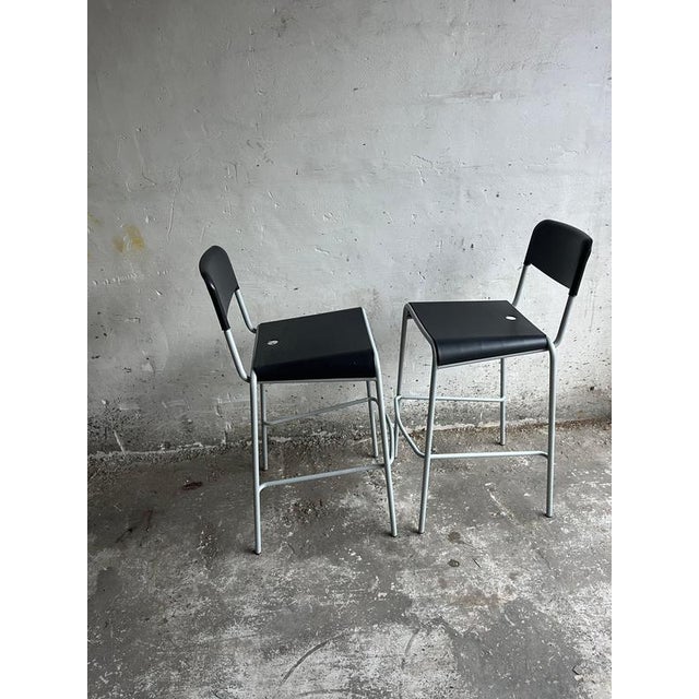 Inleiding set of two original sorbetto bar stools by calligaris, italy. A refined industrial design featuring a minimalist...