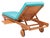 Modern Newport Chaise Lounge Chair with Side Table, Natural/Aqua Cushion For Sale - Image 3 of 13