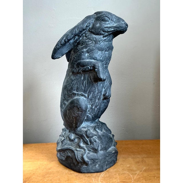 Vintage Cast Ecoplaster Rabbit Sculpture For Sale - Image 9 of 15