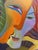 Contemporary Marc Zimmerman "Falling Leaves" Oil Painting, Three Figures in Tropical Village, Vertical Format, Warm Palette, Contemporary Art West Coast For Sale - Image 3 of 9