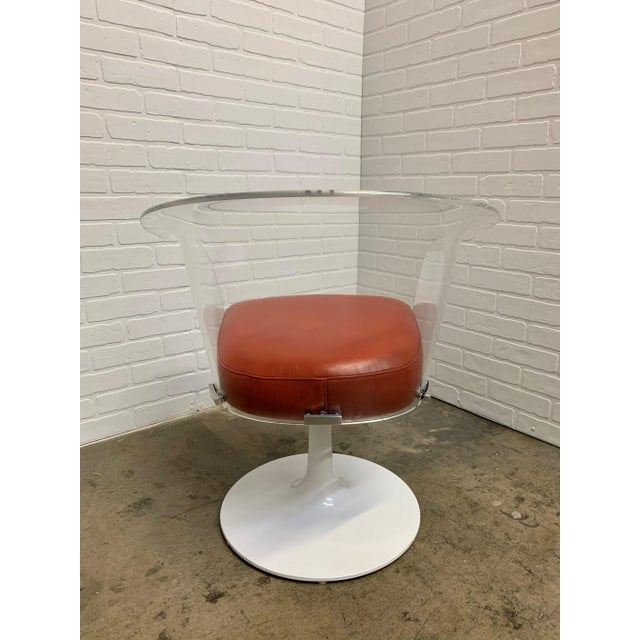 Lucite and Leather Space Age Chairs For Sale - Image 11 of 12