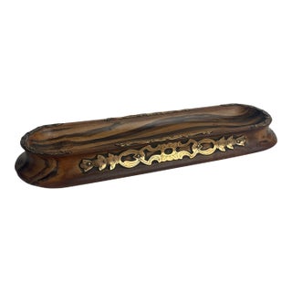 19th Century Victorian Desk Pen Rest With Brass Mounts For Sale