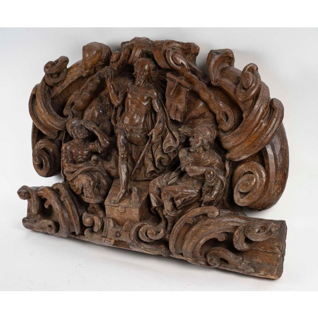 Wood Christ Emerging from the Tomb Surrounded by Roman Soldiers, 1600s, Oak For Sale - Image 7 of 9