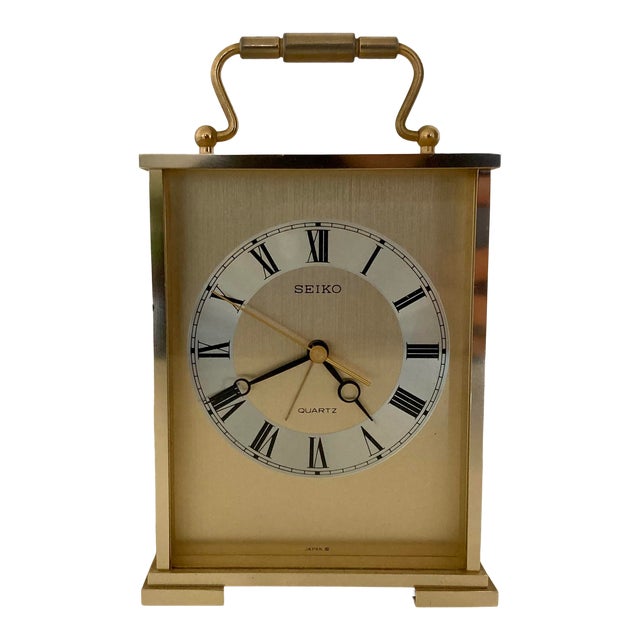 Vintage Seiko Quartz Brass Mantel Clock Chairish