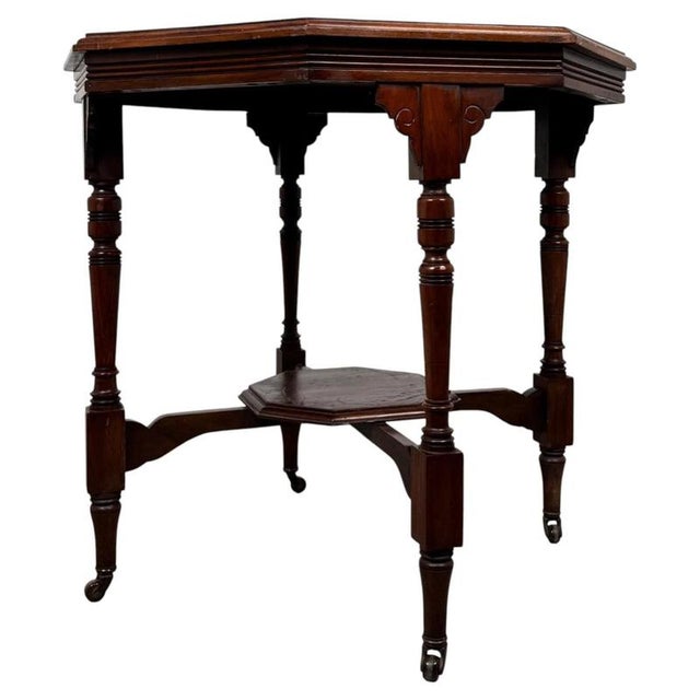 Vintage Octagonal Side Table in Mahogany For Sale - Image 3 of 7
