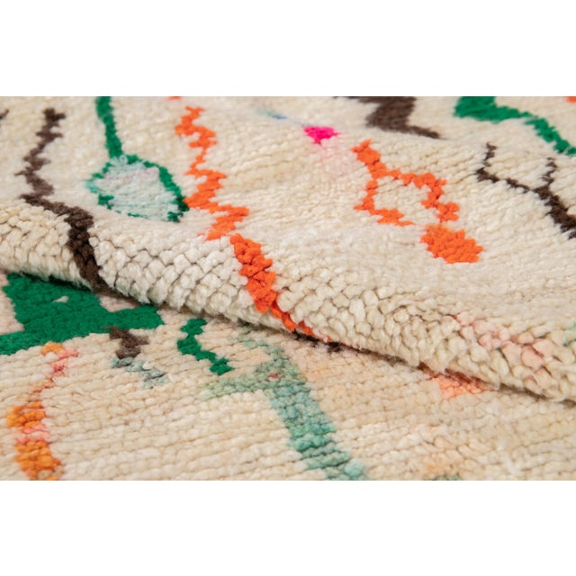 Mid 20th Century Vintage Multicolor Azilal Moroccan Wool Rug For Sale - Image 5 of 11