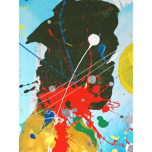 Mid-Century Modern 'Chromatic Constellation' Vintage Swedish Original Abstract Oil Painting, Framed For Sale - Image 11 of 13