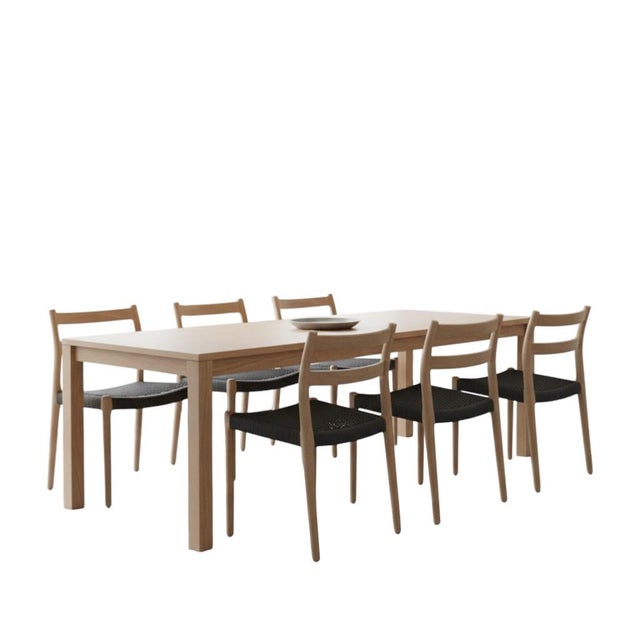 Model 84 Chairs in Oak with Black Cardboard Cord Wicker Seats by Niels Otto (N. O.) Møller for J. L. Møllers, 1960s, Set of 6 For Sale - Image 11 of 18
