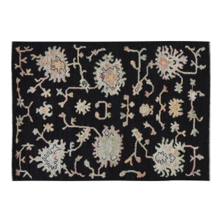 Turkish Oushak Hand Knotted Wool Rug, 5'1"x6'8" For Sale