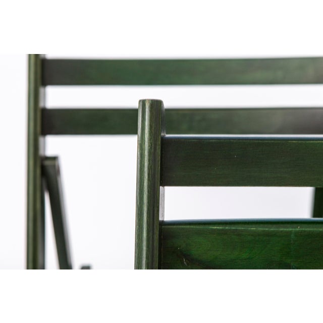 Mid-Century Modern German Green Beech Folding Chairs, 1960s, Set of 4 For Sale - Image 4 of 10