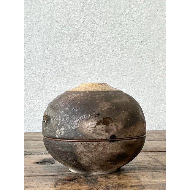 Ceramic Vintage Original Studio Pottery Lunar Vase For Sale - Image 7 of 12