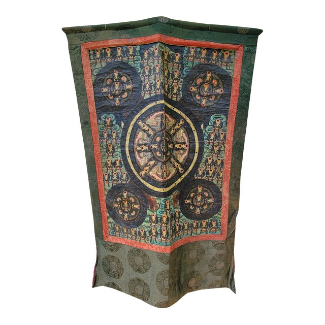 1940s Large Tibetan Thangka Mandala Painting For Sale