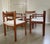 Beautiful set of 4 teak dining chairs design H.W. Klein for Bramin. Mid-Century Danish design. Organically shaped armrests...