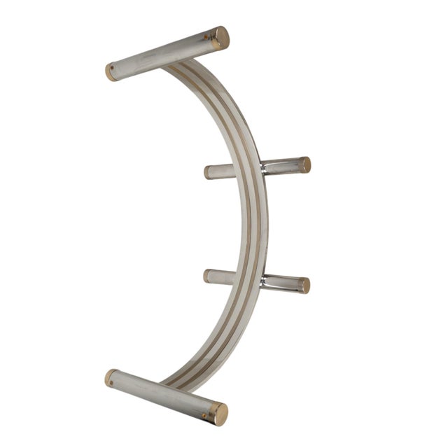 Vintage Chrome & Brass Dining Table Base Attributed to Romeo Rega 1970s For Sale - Image 4 of 13