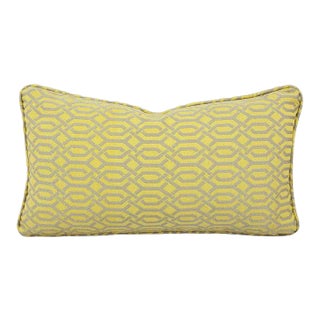 Pindler Lea in Maize With Self-Welt Lumbar Pillow Cover For Sale
