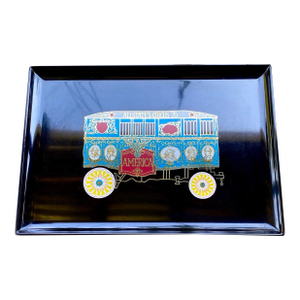 Vintage Couroc of Monterey "America" Circus Wagon Tray | Barnum & Bailey Commemorative Design | Mid-Century California