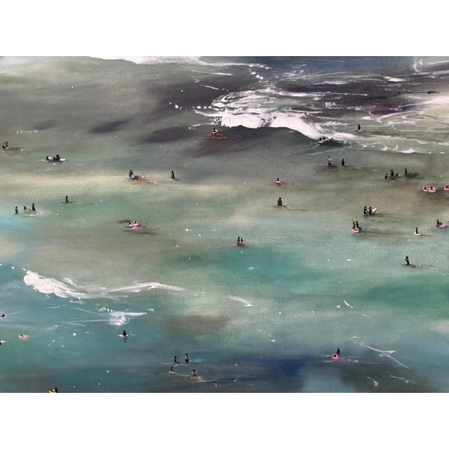 Contemporary Waikiki Beach, Original Oil Painting on Canvas by Jessica Fairley For Sale - Image 3 of 9