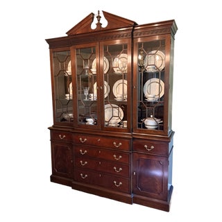 Stickley Furniture Flame Mahogany Georgian Breakfront For Sale