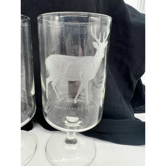 Glass Mid Century Georg Jensen Etched Wildlife Glasses Set of 5 For Sale - Image 7 of 9