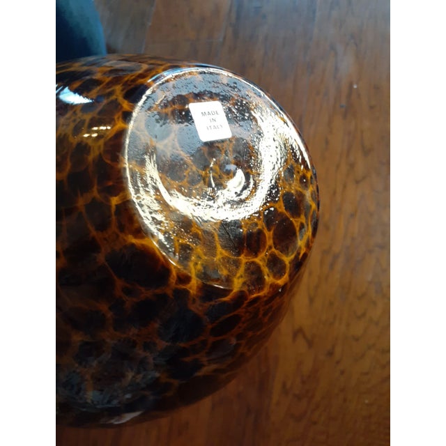 Italian Vintage Azzurra Vetreria Glass Squat Vase, Made in Italy For Sale - Image 3 of 7