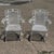 Vintage Woodard Era Floral Design Wrought Iron Springer/Rocker Garden Patio Arm Chairs - a Pair. Circa Mid 20th Century....