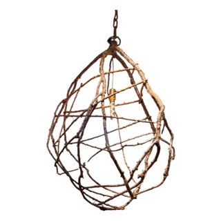 Spanish Twig Hanging Light For Sale