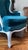 Mid-20th Century French Provincial Wingback Chair in Kravet Peacock Blue Velvet For Sale - Image 10 of 18