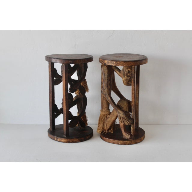 Vintage African Figural Carved Tables-a Pair For Sale - Image 17 of 18