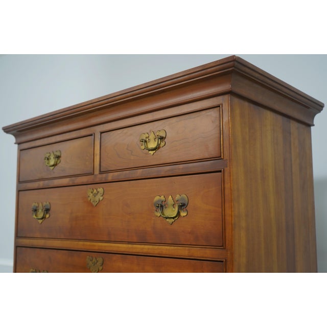 Stickley Queen Anne Cherry Flat Top Highboy For Sale In Philadelphia - Image 6 of 18