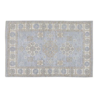 Turkish Oushak Hand Knotted Wool Rug, 4'x6' For Sale