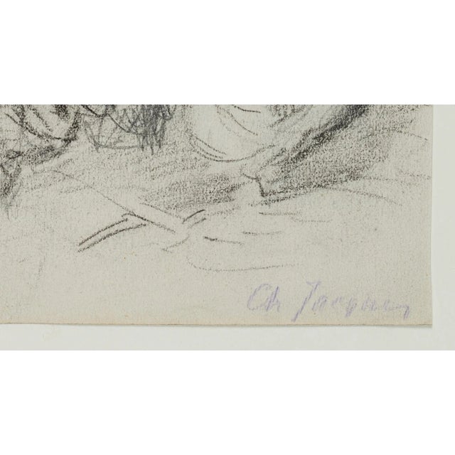 C. Jacque, Study from the Chicken Yard, 19th-Century, Charcoal For Sale - Image 3 of 5