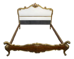 Rococo Headboard with Bed Frame and Footboard, 1950s