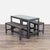 This set features an outdoor dining table with a glass protective top, two small benches and one large bench constructed...