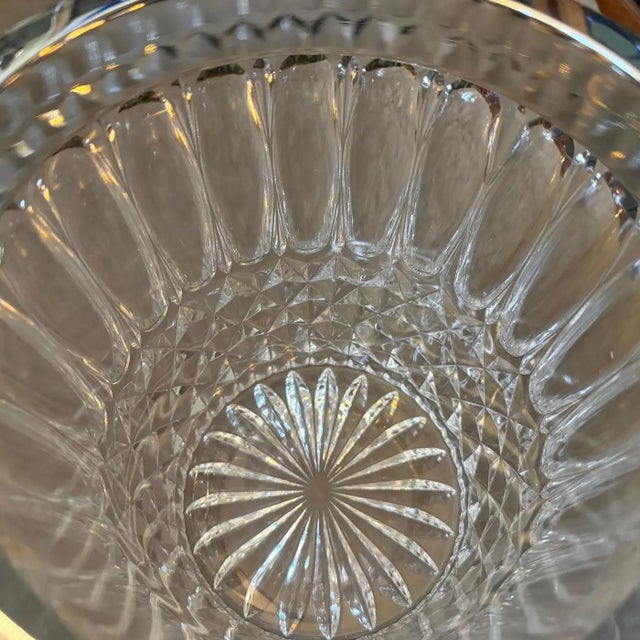 Cristalleries De Baccarat 1980s Mid-Century Modern Cut Crystal and Chromed Metal French Wine Cooler For Sale - Image 4 of 10