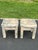 Baby Blue Mid-Century Modern Parsons Console Table With Upholstered Ottomans For Sale - Image 8 of 18
