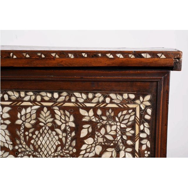 Antique Mother of Pearl Inlay Wedding Trunk For Sale - Image 9 of 13