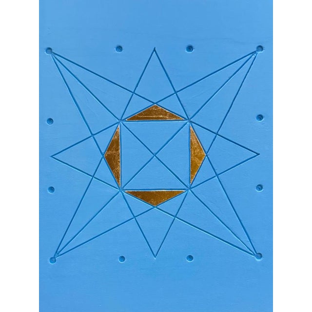 Aryana Gyselinck, Sacred Geometry of Gemini, Acrylic and Gold on Engraved Wood, 2025 For Sale - Image 6 of 10
