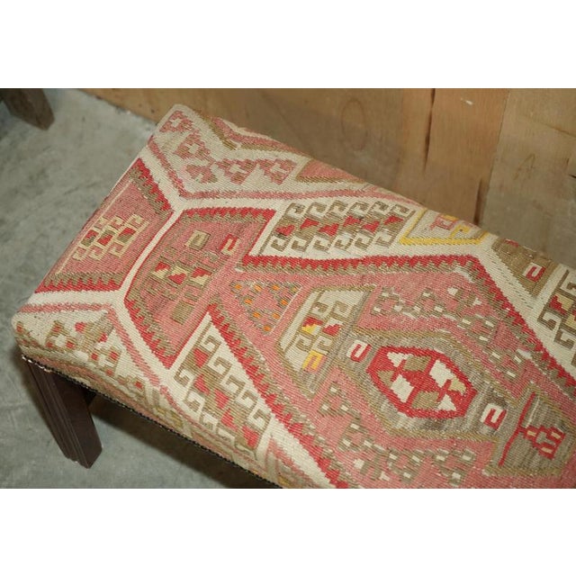 Victorian Style Kilim Bench For Sale - Image 5 of 15