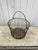 Vintage Rustic Metal Wire Egg Basket With Perforated Bottom For Sale - Image 4 of 10