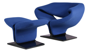 Set of Dutch Ribbon Chair with Ottoman by Pierre Paulin for Artifort, 1970
