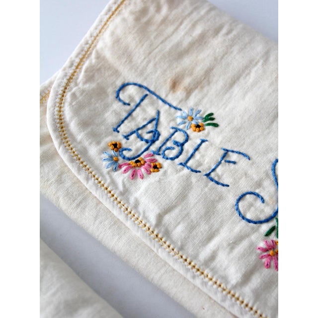 Vintage Embroidered Silverware Holder Set of 4 For Sale - Image 4 of 16